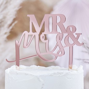 Kakkukoriste Mr&Mrs ruusukulta
