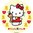 Valmis kakkukuva - Hello Kitty, keltainen