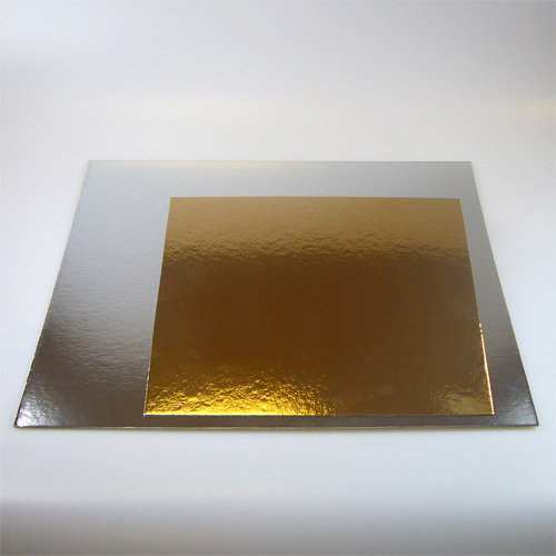 Neliö hopea/kulta kakkualusta, 30x30cm (3kpl)