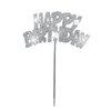 Happy Birthday -kakunkoriste valoilla (hopea) 