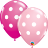 Kumipallot 25kpl, pink&berry polka dots