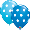Kumipallot 25kpl, blue&robinegg polka dots 