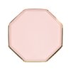 Octagonal dusty pink pienet lautaset  