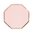 Octagonal dusty pink pienet lautaset