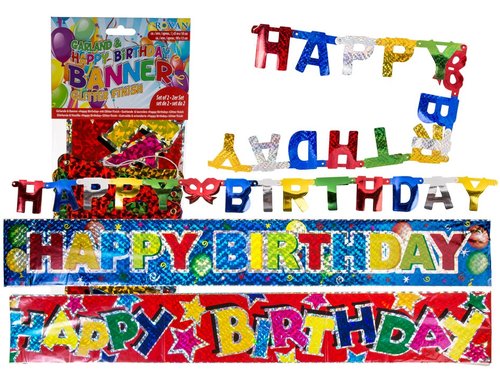 Viirinauha ja banneri, Happy Birthday