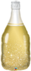 Muotofoliopallo, golden bubbly wine bottle 