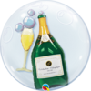 Double bubblepallo,Bubbly winebottle & glass