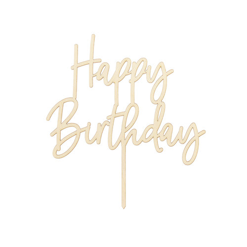 Puinen kakkukoriste, Happy Birthday