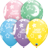 Ilmapallot 6kpl, Baby Shower moon & stars