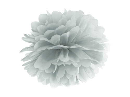 Pompom, hopeanharmaa 25cm