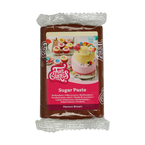 FunCakes sokerimassa, Maroon Brown 250g 
