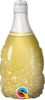 Mini foliopallo, Gold Bubbly Wine bottle 14"