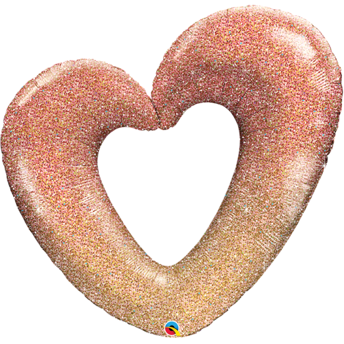 Muotofoliopallo, Rose gold glitter ombre heart