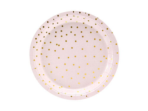 Polka dots vaaleanpunaiset pienet lautaset