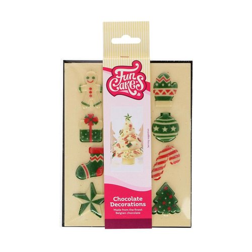 FunCakes suklaakoriste 12kpl, Joulu värikäs