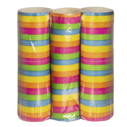 Set 3 rolls paper serpentines rainbow