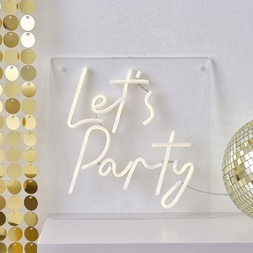 Neonvalo-kyltti Let's Party