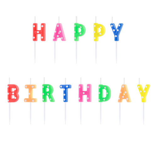 Kakkukynttilät, Happy Birthday värikäs
