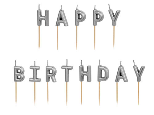 Kakkukynttilät, Happy Birthday hopea