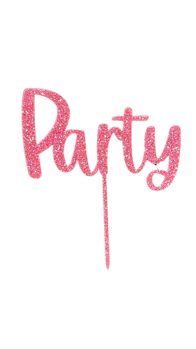 Kakkukoriste, glitterpinkki Party