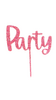 Kakkukoriste, glitterpinkki Party