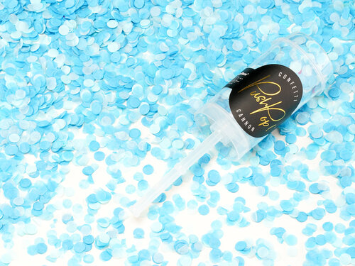 Confettitykki push pop, sininen