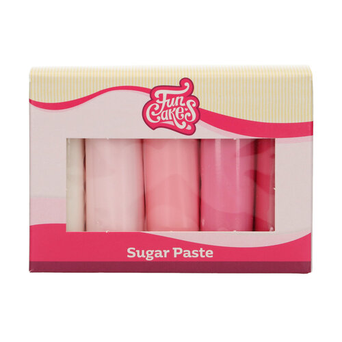 Funcakes sokerimassalajitelma, pinkin sävyt