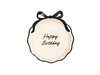 Isot lautaset, Happy Birthday mustalla rusetilla 6kpl