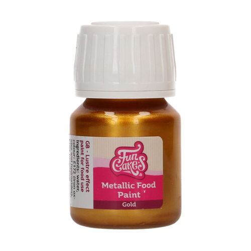 FunCakes metallinhohtoinen maali, Kulta 30 ml