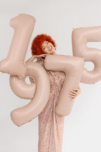Muotofoliopallo, numero 1 beige 72cm