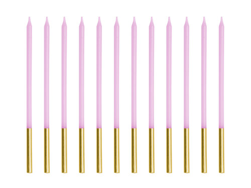Pitkät kakkukynttilät, violetti 14cm