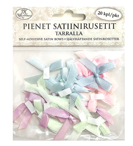 Satiinirusettitarra pastellilajitelma 20kpl