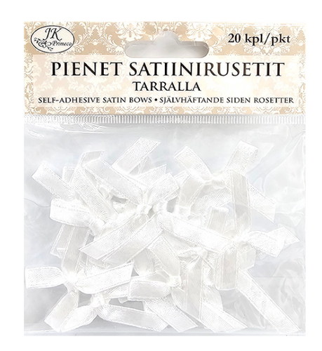 Satiinirusettitarra valkoinen 20kpl