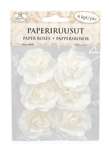 Paperiruusut iso valkoinen 6kpl