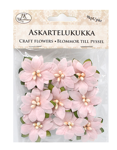Askartelukukat vaaleanpunainen 9kpl