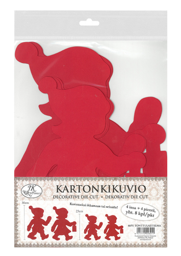 Kartonkikuvio Tonttulajitelma 8kpl