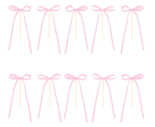 Kakkukoriste, Rusetit vaaleanpunainen 10kpl