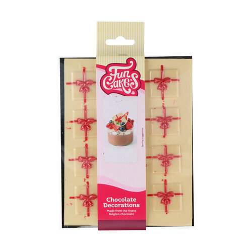 FunCakes suklaakoriste, Lahjapaketti valkoinen/punainen 12 kpl
