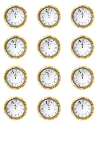 Syötävät muffinikuvat, Uuden vuoden kellot 12kpl